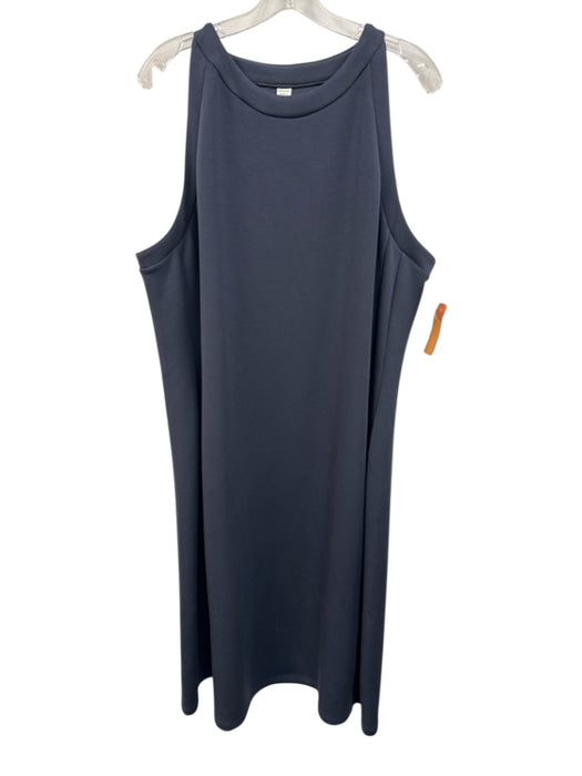 Spanx Size 3X Navy Blue Modal Blend Sleeveless Side Stripe Midi Dress Navy Blue / 3X
