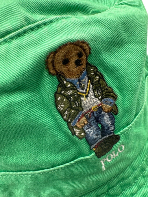 Polo Ralph Lauren Green & Blue Cotton Eyelet Teddy Bear Embroidered Bucket Hat Green & Blue / L/XL