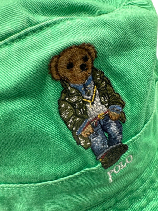 Polo Ralph Lauren Green & Blue Cotton Eyelet Teddy Bear Embroidered Bucket Hat Green & Blue / L/XL