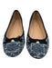 Christian Dior Shoe Size 42 Blue & White Tweed Bow Pearl Detail Logo Flats Blue & White / 42