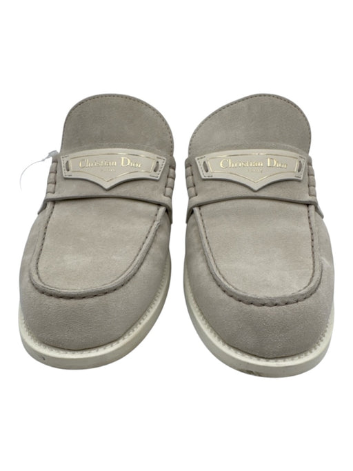 Christian Dior Shoe Size Est 41 Beige Suede Logo White Soles Mules Beige / Est 41