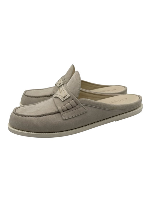 Christian Dior Shoe Size Est 41 Beige Suede Logo White Soles Mules Beige / Est 41