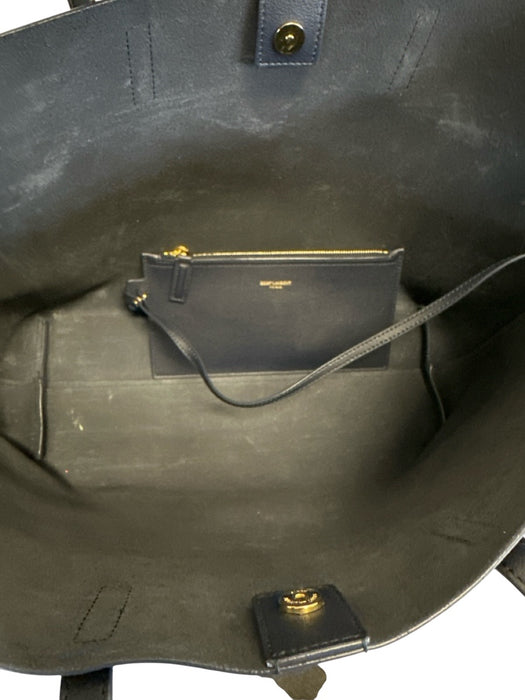 Saint Laurent Deep Blue Leather Tote Shoulder Pouch Inc. Bag Deep Blue / Medium