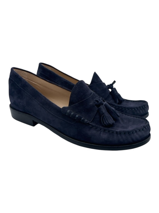 Stuart Weitzman Shoe Size 11 Navy Blue & Black Suede Tassel Detail Loafers Navy Blue & Black / 11