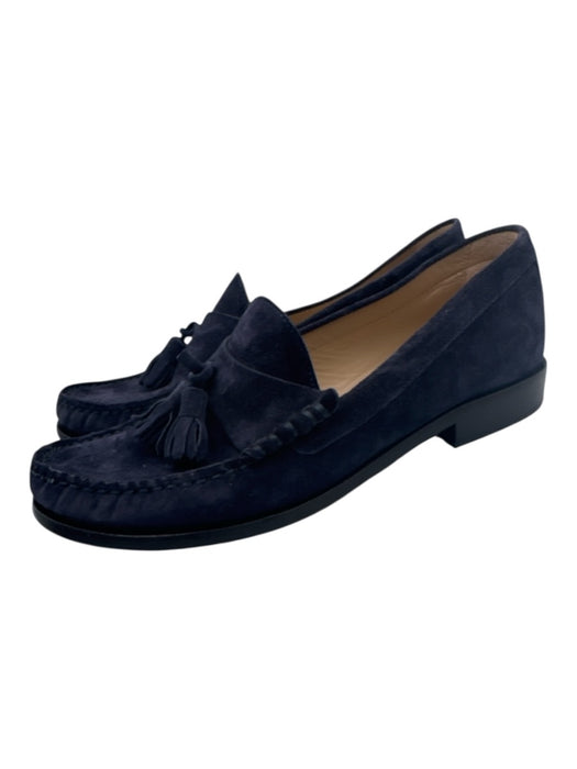 Stuart Weitzman Shoe Size 11 Navy Blue & Black Suede Tassel Detail Loafers Navy Blue & Black / 11
