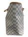 Louis Vuitton Cream & Brown Coated Canvas Leather trim Damier Azur Zip Pouch Bag Cream & Brown / L