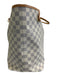 Louis Vuitton Cream & Brown Coated Canvas Leather trim Damier Azur Zip Pouch Bag Cream & Brown / L