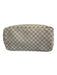 Louis Vuitton Cream & Brown Coated Canvas Leather trim Damier Azur Zip Pouch Bag Cream & Brown / L