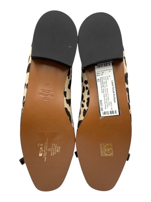 Valentino Garavani Shoe Size 42 Brown & Cream Pony Hair Cap Toe Bow Detail Flats Brown & Cream / 42