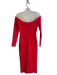Alexander Wang Size S Red Viscose Blend Sheer Yoke Body Con Long Sleeve Dress Red / S