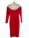Alexander Wang Size S Red Viscose Blend Sheer Yoke Body Con Long Sleeve Dress Red / S