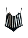 More Dash Than Cash Size 4 Black & White Acetate Satin Diagonal Stripe Crop Top Black & White / 4
