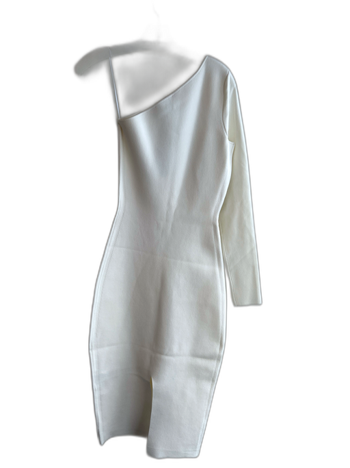 VB Body by Victoria Beckham Size S White Viscose Body Con Assymetric Midi Dress White / S