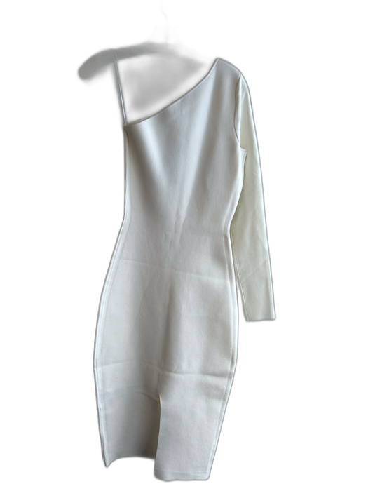 VB Body by Victoria Beckham Size S White Viscose Body Con Assymetric Midi Dress White / S