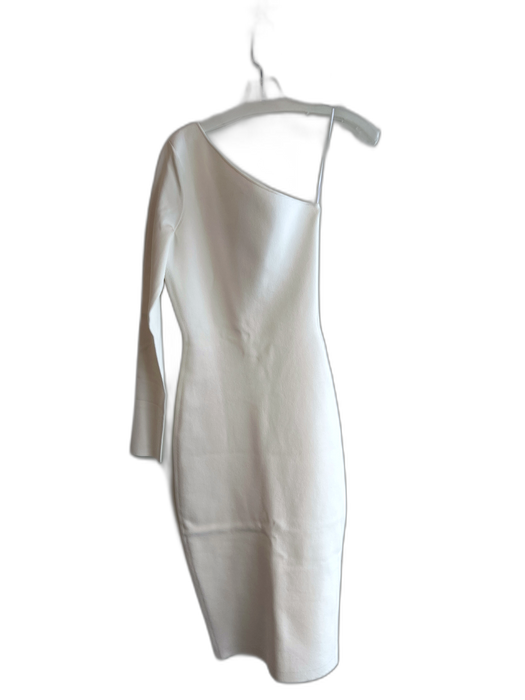 VB Body by Victoria Beckham Size S White Viscose Body Con Assymetric Midi Dress White / S