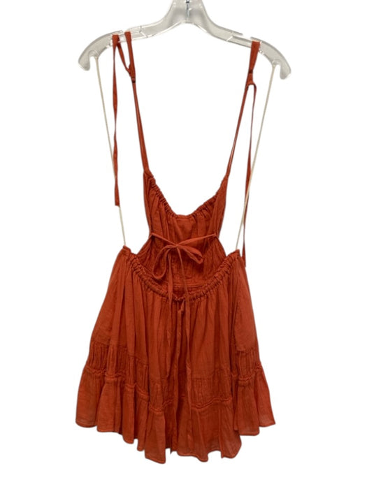 Free People Size XS Orange Cotton Sleeveless Open Back Mini Dress Orange / XS