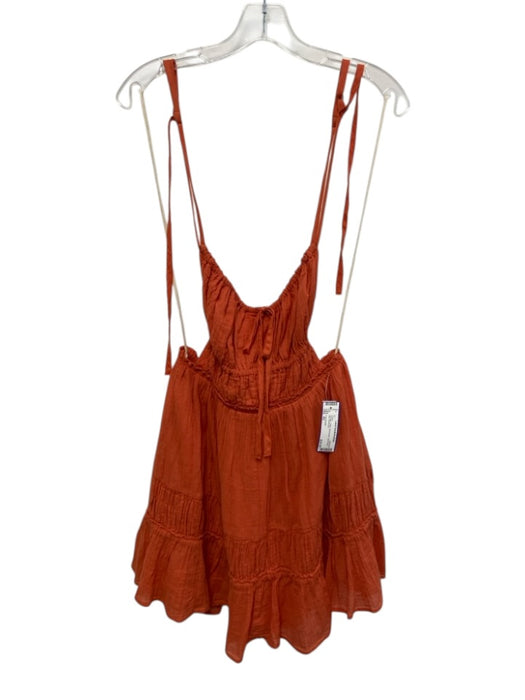 Free People Size XS Orange Cotton Sleeveless Open Back Mini Dress Orange / XS