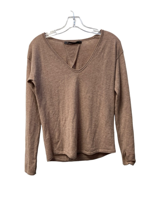 Feel The Piece Size XS/S Brown 100% Cashmere V Neck Long Sleeve Sweater Brown / XS/S