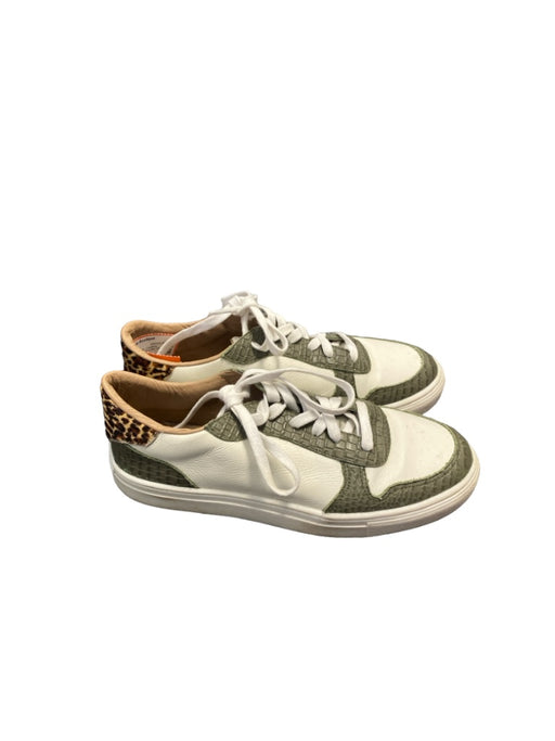 Kaanas Shoe Size 6 White Green & Brown Leather round toe Cheetah Detail Sneakers White Green & Brown / 6