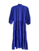 Amanda Uprichard Size S Blue Polyester V Neck Ruffle Collar Tiered Dress Blue / S
