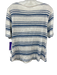 Frame Size L White & Blue Linen Short Sleeve Striped T Shirt Top White & Blue / L