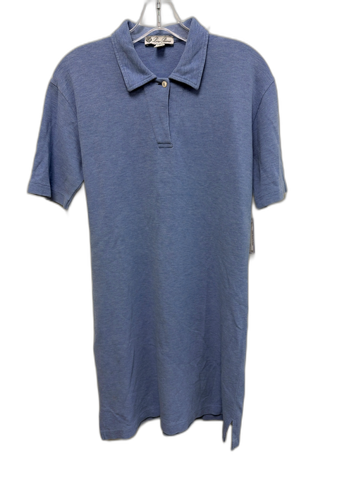 Loro Piana Size L Blue Cotton 1/2 Sleeve Knit Polo Dress Blue / L