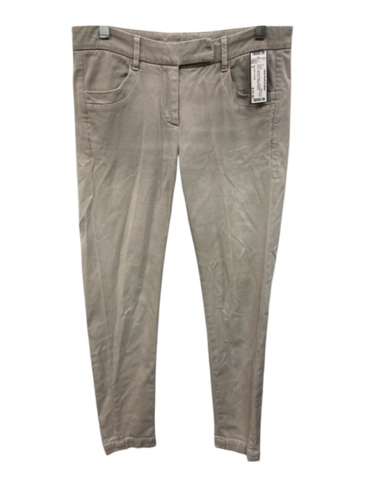 Brunello Cucinelli Size 6 Light Khaki Cotton Blend Mid Rise Pleated Skinny Pants Light Khaki / 6