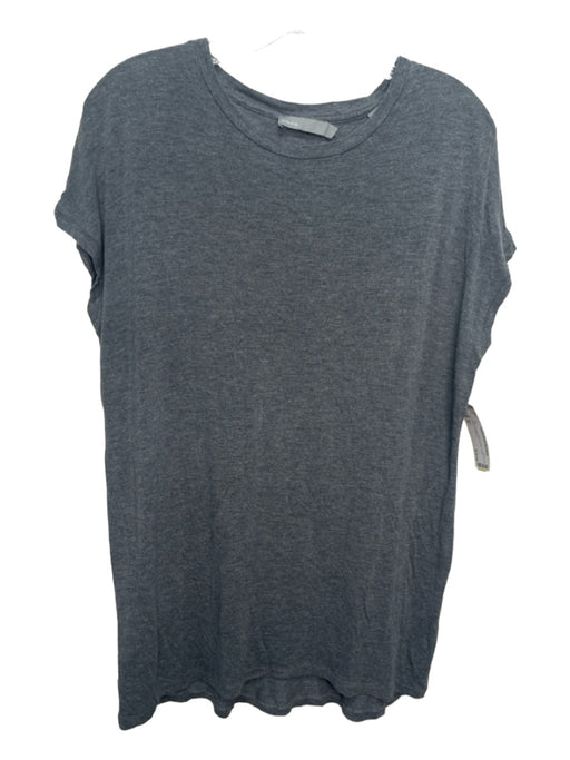 Vince Size S Gray Viscose Round Neck Short Sleeve Top Gray / S