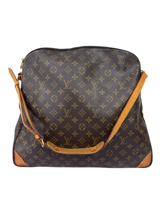 Louis Vuitton Brown & Beige Coated Canvas Leather straps Monogram Hobo Bag Brown & Beige / XL