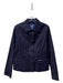 Faconnable Navy Cotton Blend Collared Long Sleeve Button Front Jacket Navy