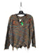 Main Strip Size S Multi Acrylic V Neck Long Sleeve Raw Hem Chunky Sweater Multi / S