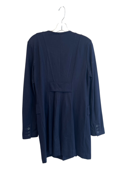 Cabi Size S Navy Rayon Blend Round Neck Long Sleeve Front Pockets Jacket Navy / S
