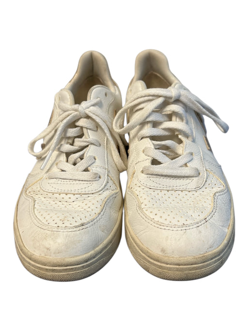 Veja Shoe Size 9 White Leather Upper Lace Up Perforated Round Toe Casual Shoes White / 9