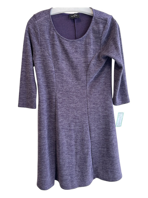 Everly Size M Purple Polyester Knit Quarter Sleeves Scoop neck Dress Purple / M