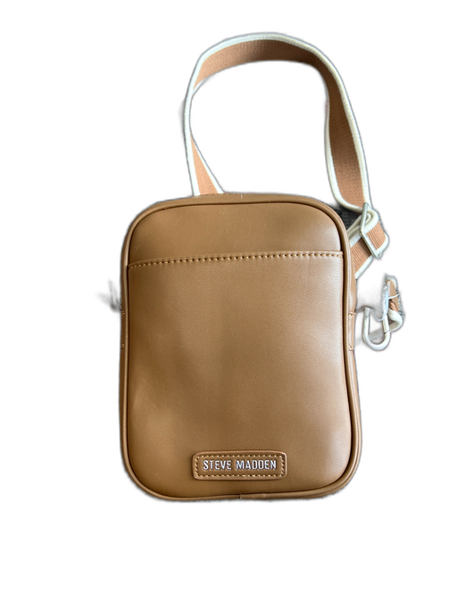 Steve Madden Brown Pleather Adjustable Strap Matte silver hardware Quilted Bag Brown / Small