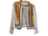 English Factory Size XS Off White Rayon & Nylon Open Front Ribbon Trim Cardigan Off White / XS