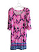 Lilly Pulitzer Size S Pink & Navy Rayon Blend Boat Neck 1/2 Sleeve Dress Pink & Navy / S