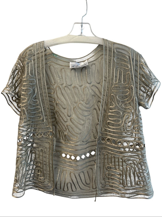 Sophie Chang Size Est S Army Green No Fabric Tag Crochet Tie Front Cardigan Army Green / Est S