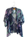 Ruby Rd Size 8 Purple & Green Polyester Button Down Sheer Long Sleeve Top Purple & Green / 8