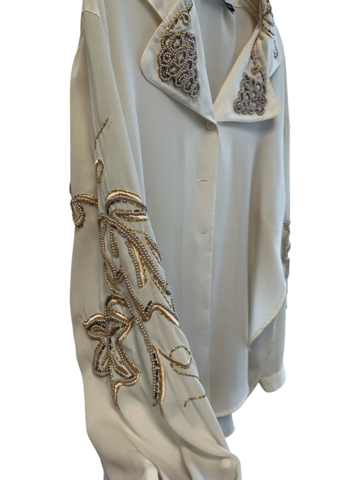 I. B. Diffusion Size 8 Cream No Fabric Tag Button Down Collared Top Cream / 8