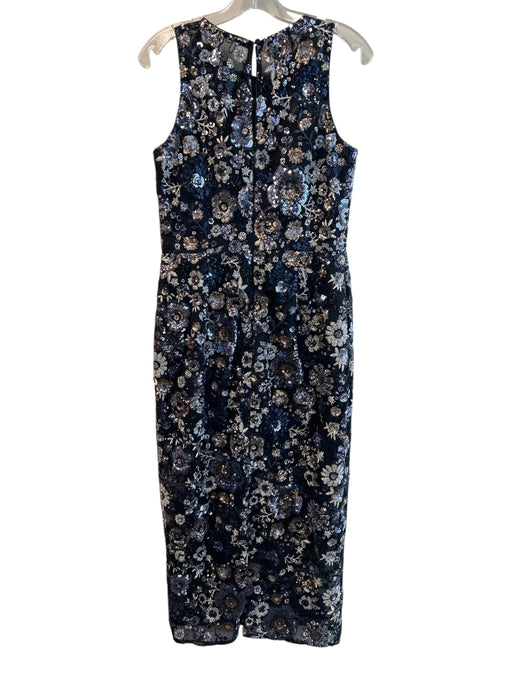 Dress the Population Size M Navy Polyester Sequin Round Neck Below Knee Dress Navy / M