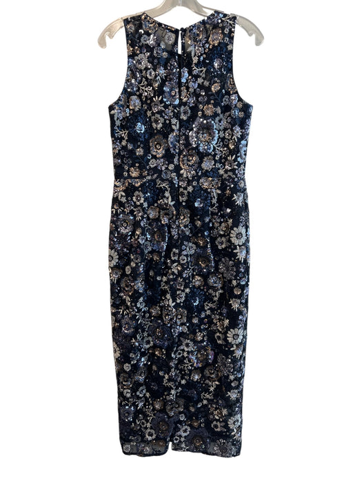 Dress the Population Size M Navy Polyester Sequin Round Neck Below Knee Dress Navy / M