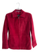 Bernardo Size S Red Leather Suede Collared Zip Front Long Sleeve Jacket Red / S