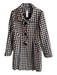 Event Size M Brown & White Polyester Snap Button Dotted Collared Coat Brown & White / M