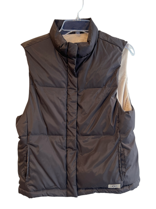 Ugg Australia Size M Brown Polyester Down Fill Snap Button Close Puffer Vest Brown / M