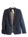 Joie Size 4 Black Cotton Blend Lapel Long Sleeve Ruffle Detail Blazer Jacket Black / 4