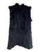 Love Token Size XS Black Rabbit Open Front Fuzzy Long Length' Vest Black / XS