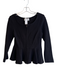Ganni Size S Black Cotton Waffle Knit Zip Front Long Sleeve Scoop neck Jacket Black / S