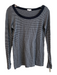 J Crew Size S Grey & Black Cotton Boat Neck Long Sleeve Horizontal Stripe Top Grey & Black / S