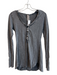 Free People Size Est S Gray Cotton Round Neck 1/2 Button Long Sleeve Top Gray / Est S